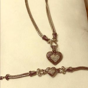 Lia Sophia heart set necklace & bracelet